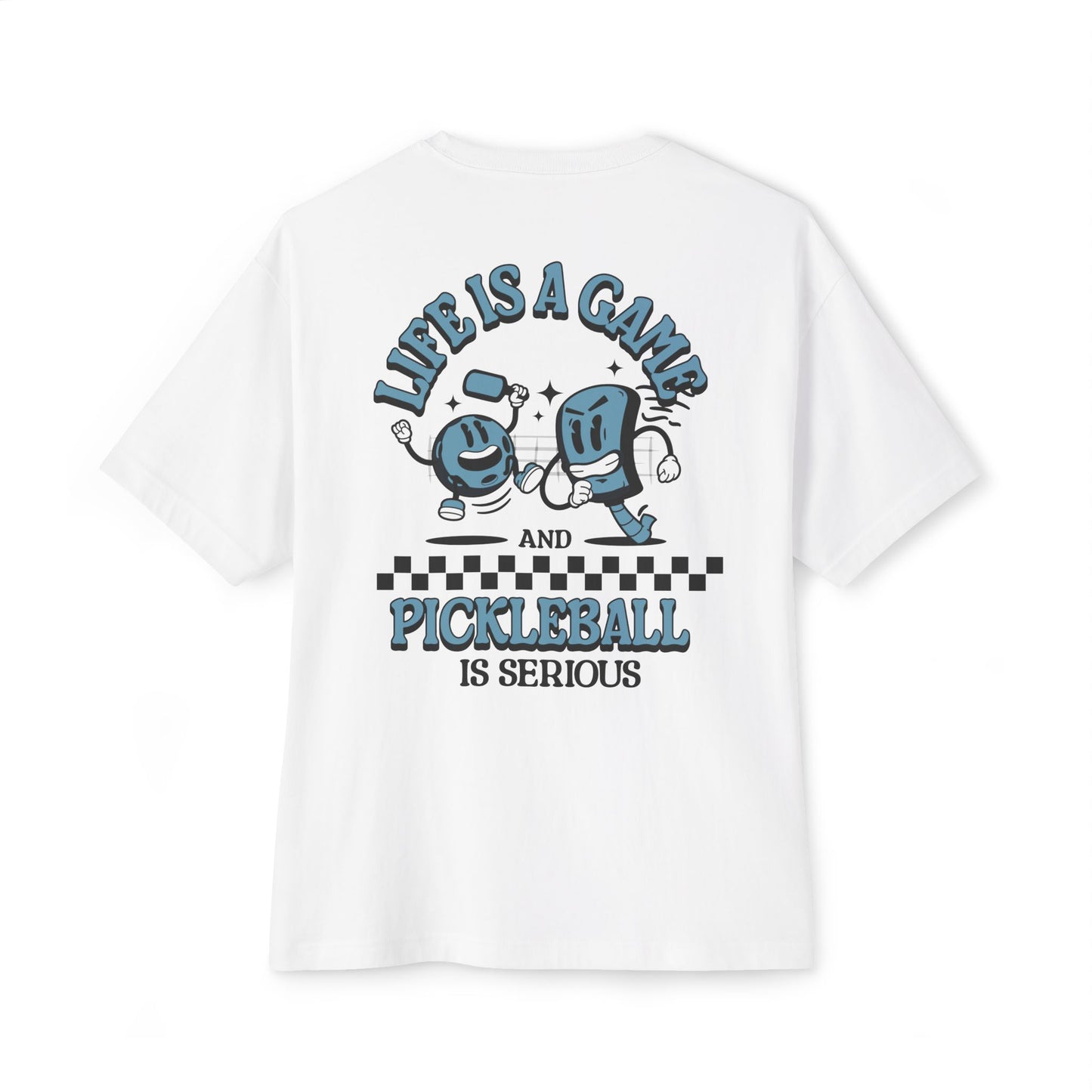 Pickleball is Serious (Blue) Oversized Boxy Pickleball Unisex T-Shirt