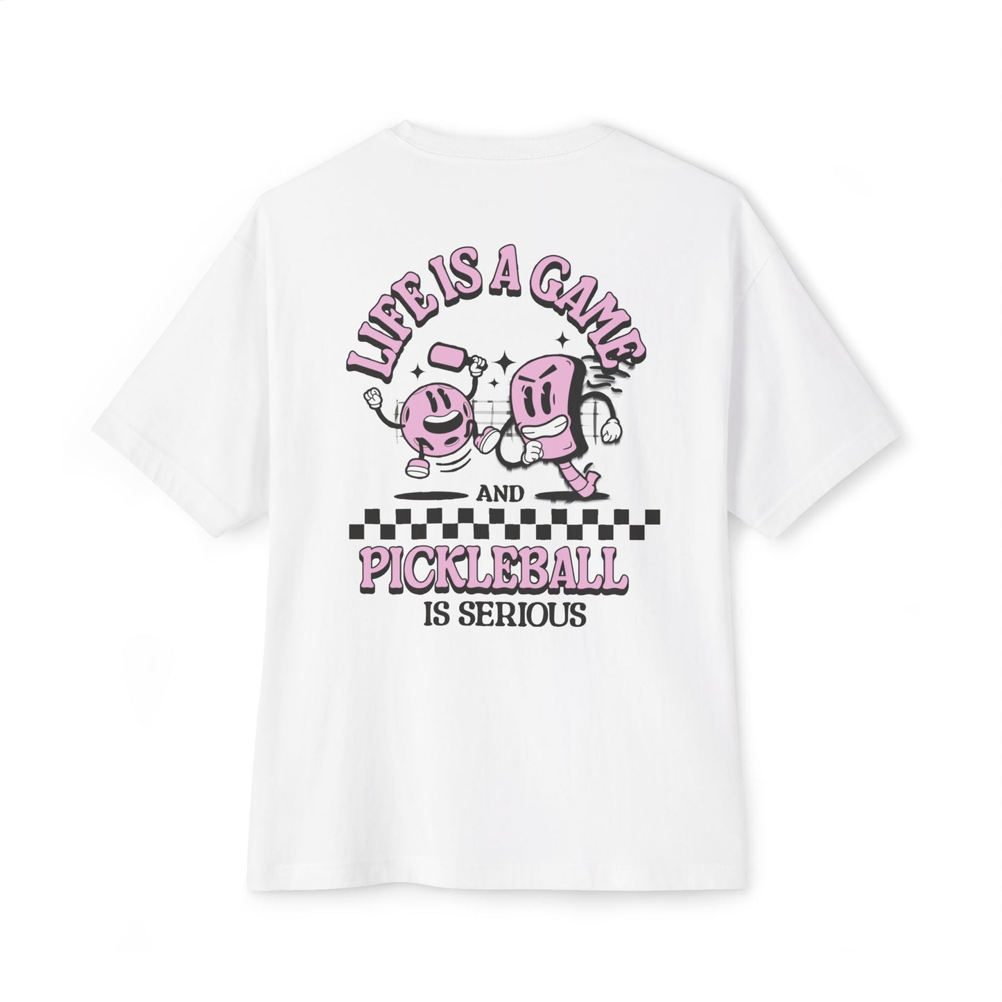 Pickleball is Serious (Pink) Oversized Boxy Pickleball Unisex T-Shirt