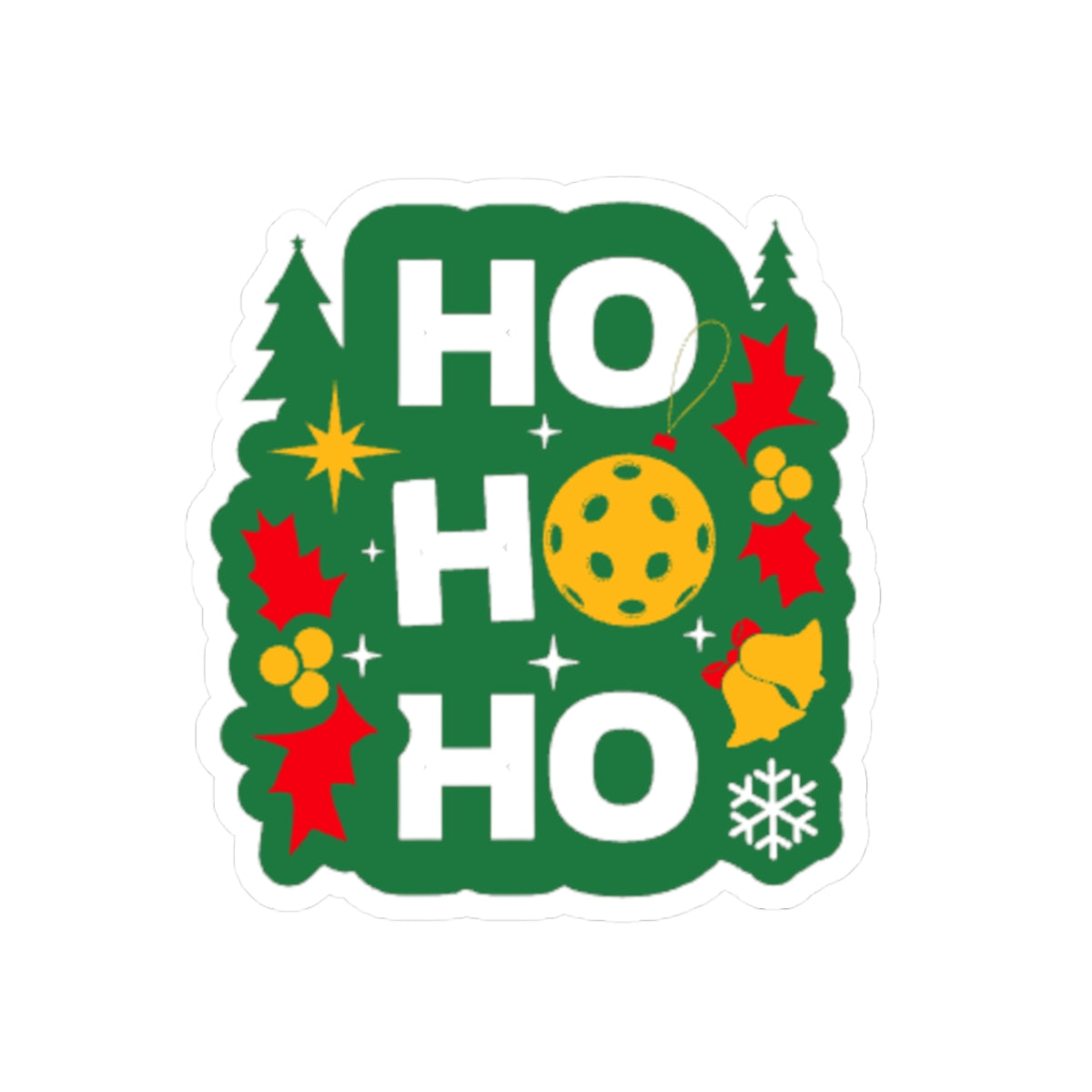 Christmas HO HO HO Pickleball Sticker